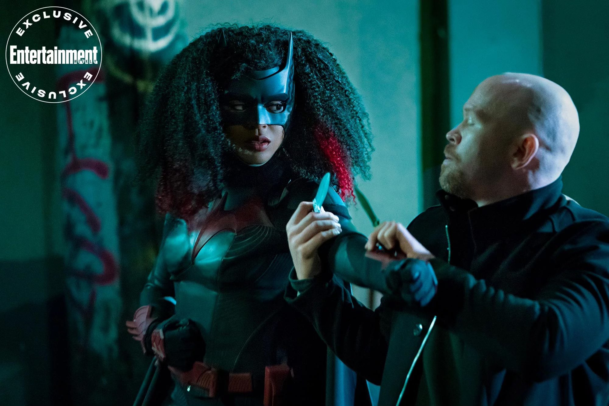 Batwoman and Victor Zsasz, portrayed by Alex Morf
