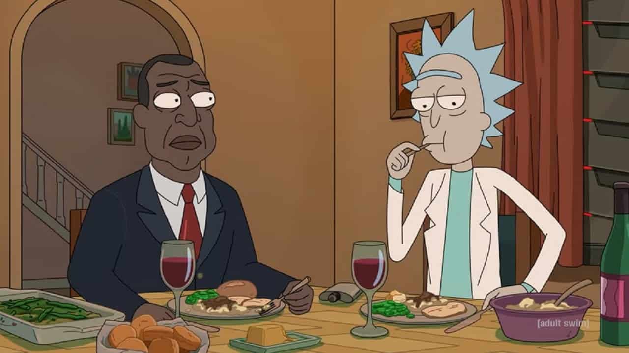 The President and Rick Sanchez in Rick and Morty