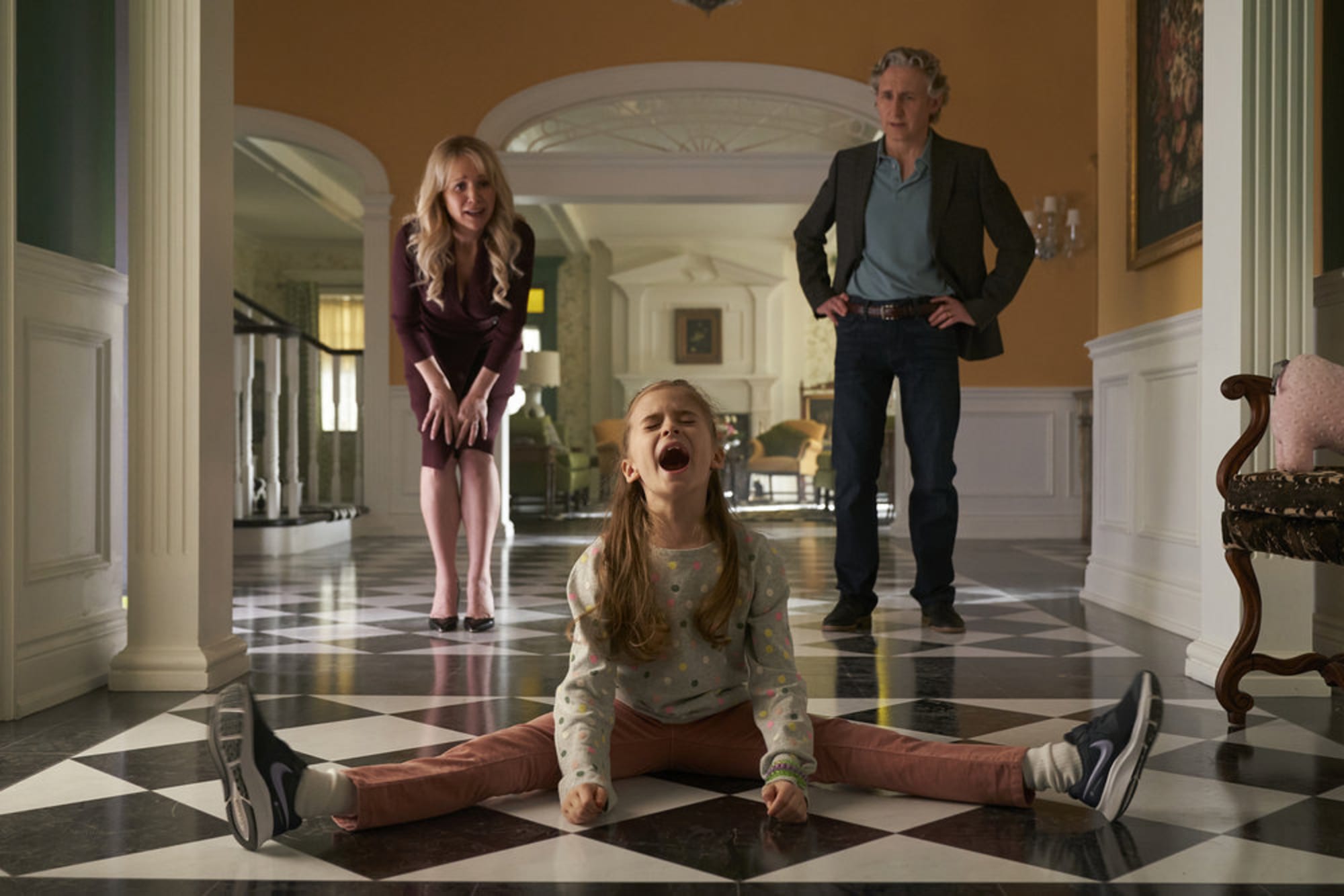 Barbara Alyn Woods, Carina London Battrick, and Michael Therriault in Chucky Season 1 Episode 3