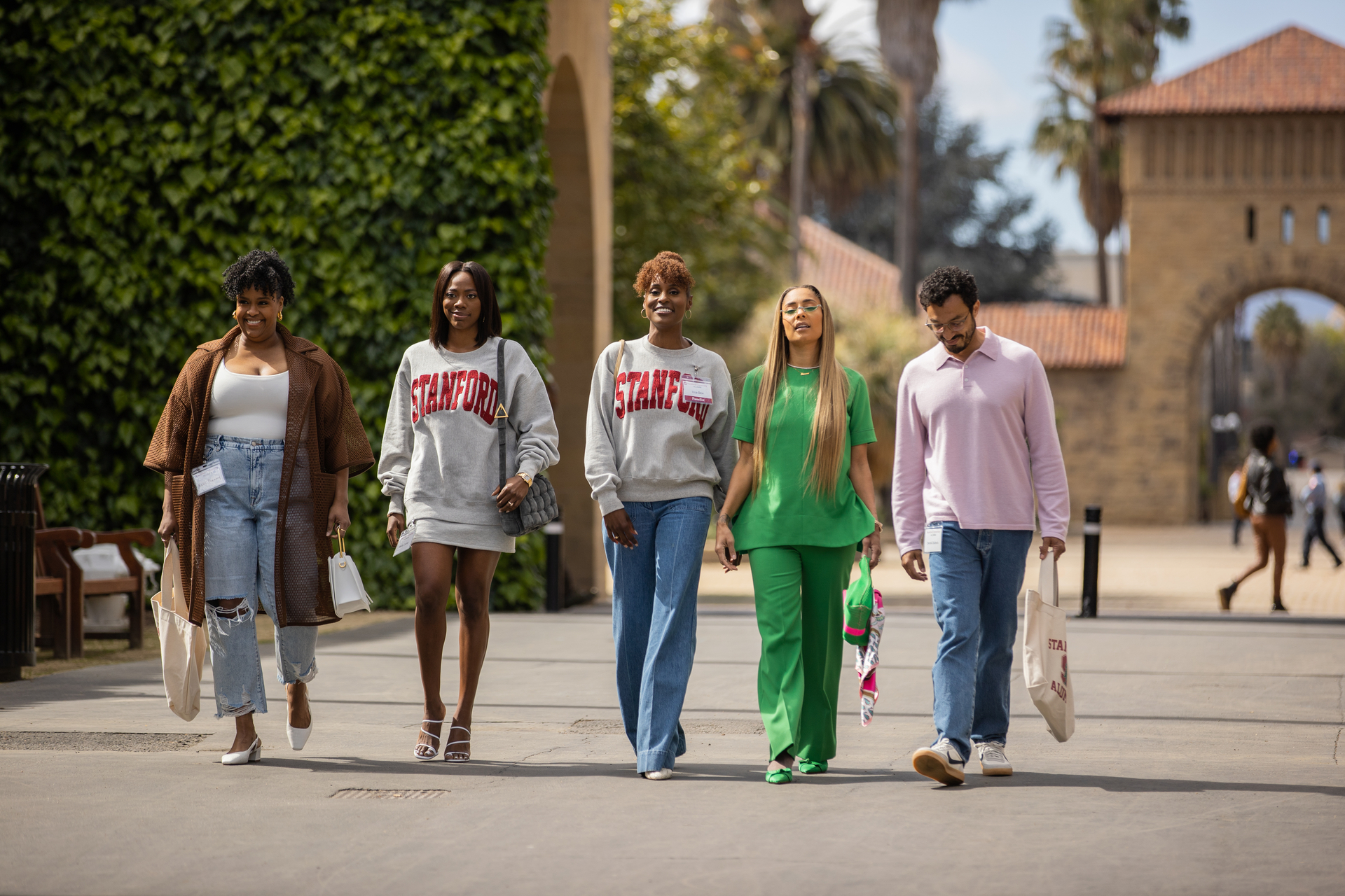 Natasha Rothwell, Yvonne Orji, Issa Rae, Amanda Seales, and Wade Allain-Marcus in Insecure Season 5 Episode 1