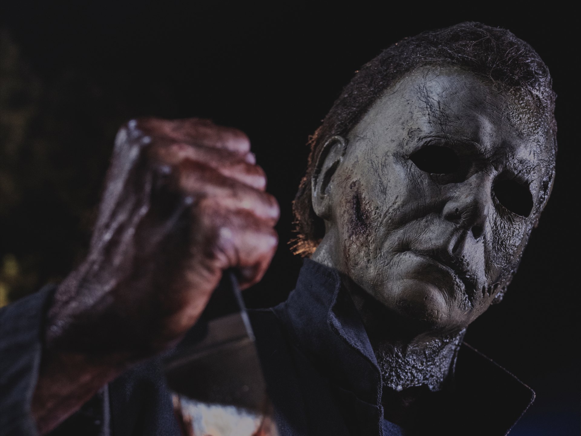 James Jude Courtney and Nick Castle as Michael Myers in Halloween Kills