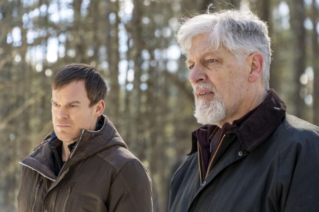 Michael C. Hall and Clancy Brown in Dexter New Blood Episode 3