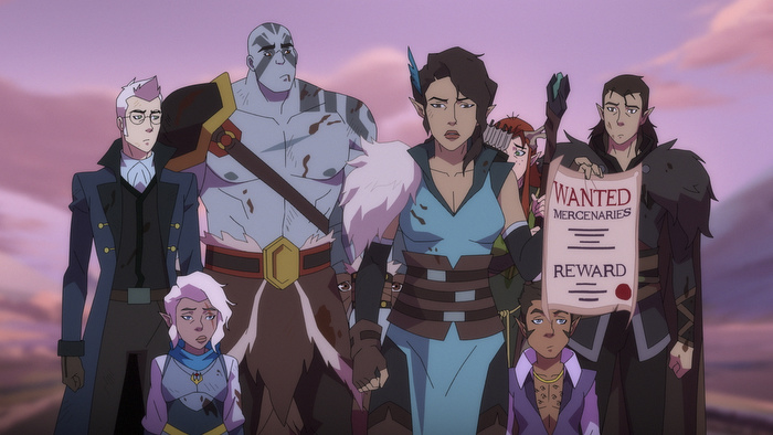 Taliesin Jaffe, Ashley Johnson, Travis Willingham, Laura Bailey, Marisha Ray, Sam Riegel, and Liam O'Brien in Amazon Studios' The Legend of Vox Machina