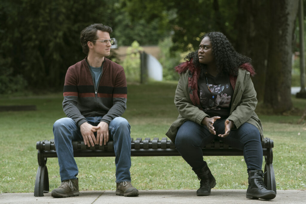 Freddie Stroma and Danielle Brooks in Peacemaker Season 1 Episode 4