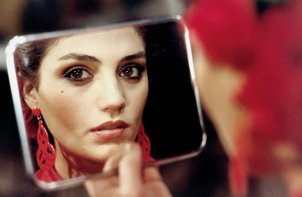 Whose gaze is it? Image of Ángela Molina's Conchita in That Obscure Object of Desire, courtesy of IMDb photo gallery