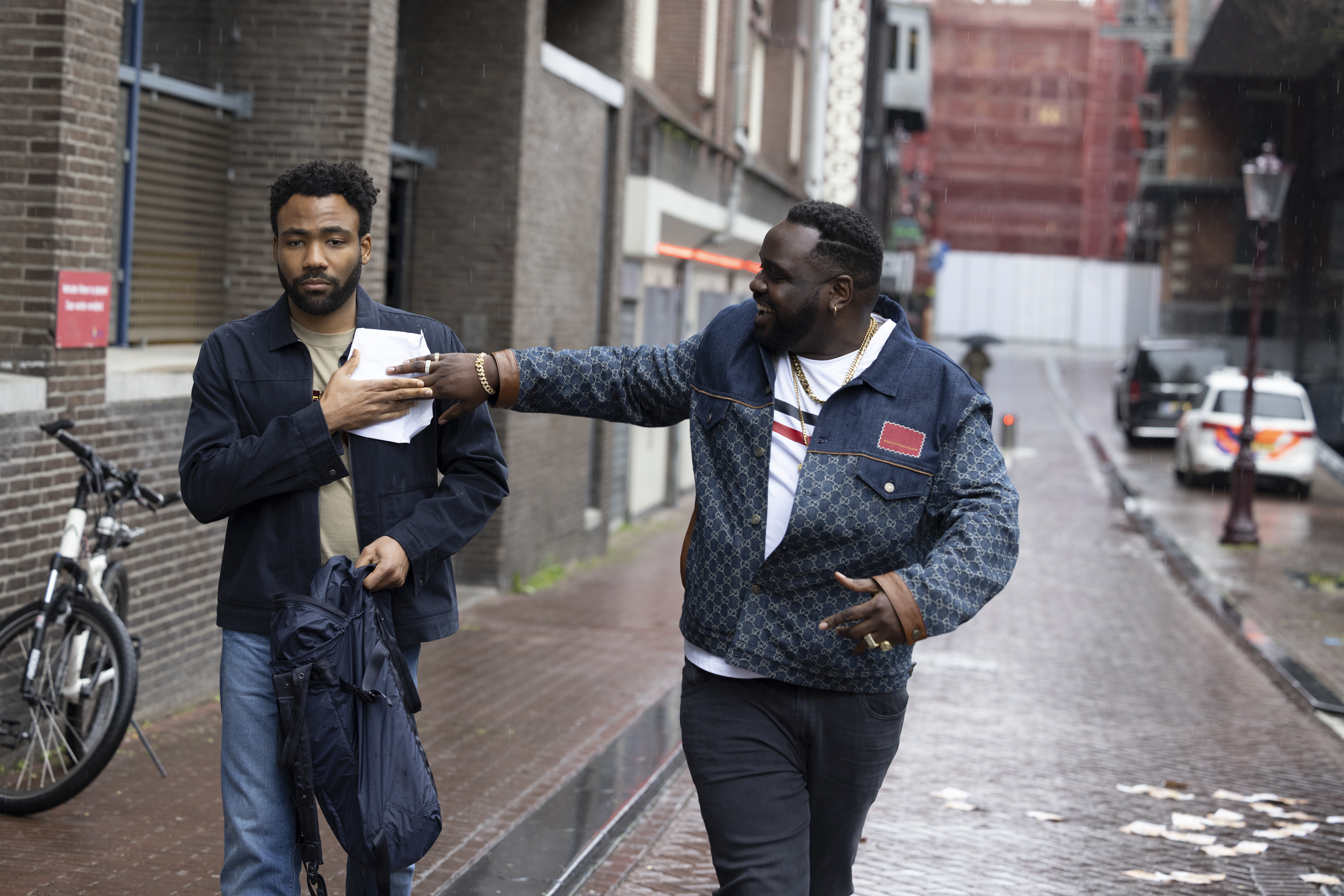 Donald Glover and Brian Tyree Henry in Donald Glover's FX surreal comedy-drama series, Atlanta, Season 3 Episode 2