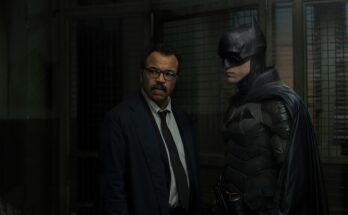 Jeffrey Wright and Robert Pattinson in Matt Reeves's action adaptation crime drama mystery thriller superhero film, The Batman