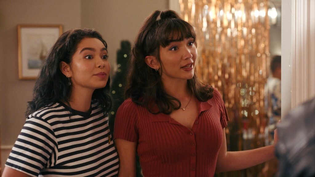 Auli'i Cravalho and Rowan Blanchard in Sammi Cohen's American High and Hulu teenage romantic comedy film, Crush