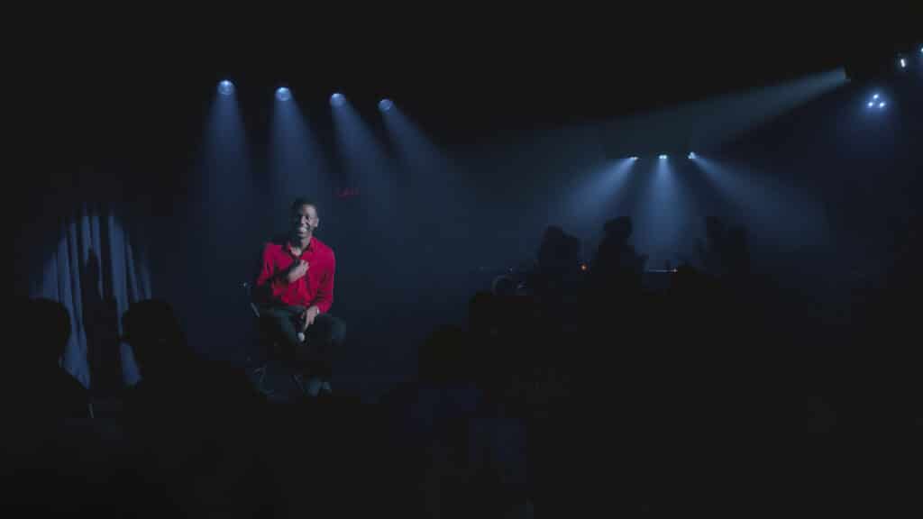 Jerrod Carmichael in Jerrod Carmichael's HBO stand-up comedy special, Rothaniel