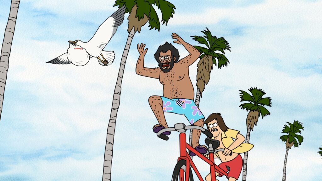 Jason Mantzoukas and J.G. Quintel in J.G. Quintel's HBO Max adult animated sitcom series, Close Enough, Season 3 Episode 1