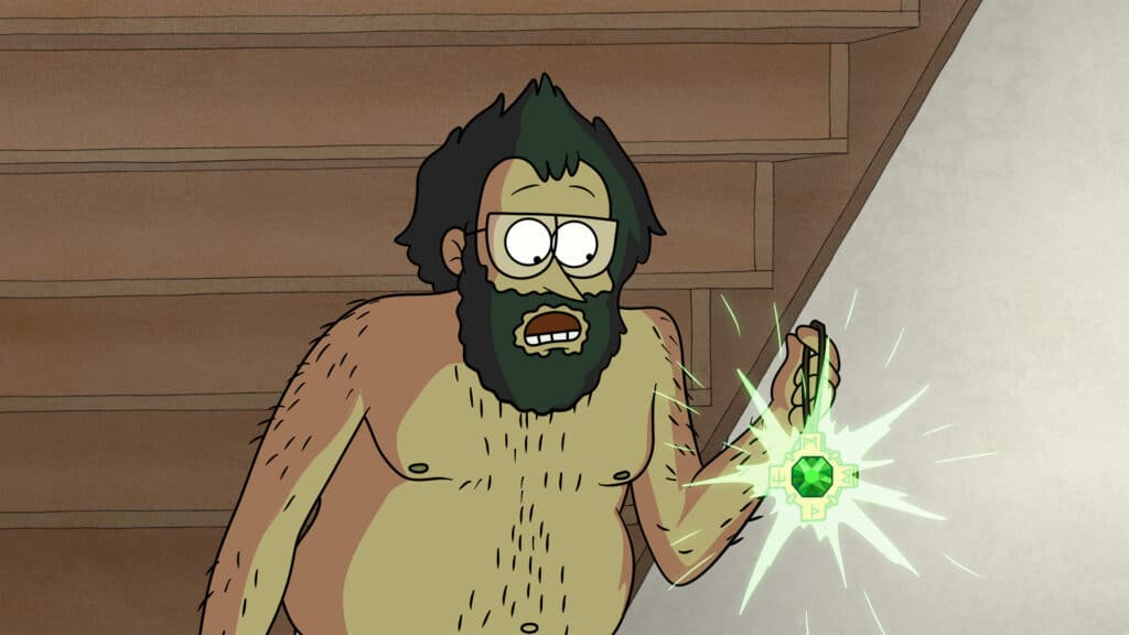 Jason Mantzoukas in J.G. Quintel's HBO Max adult animated sitcom series, Close Enough, Season 3 Episode 5