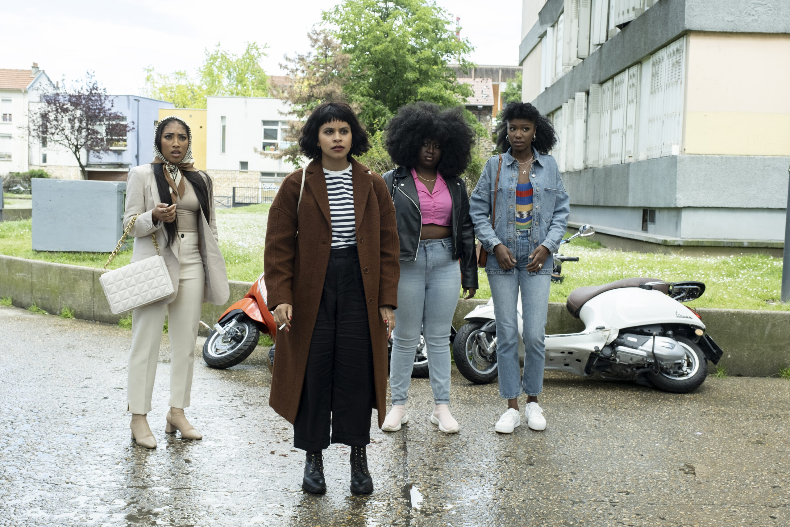 Adriyan Rae, Zazie Beetz, Shanice Castro, and Xosha Roquemore in Donald Glover's FX surreal comedy-drama series, Atlanta, Season 3 Episode 10