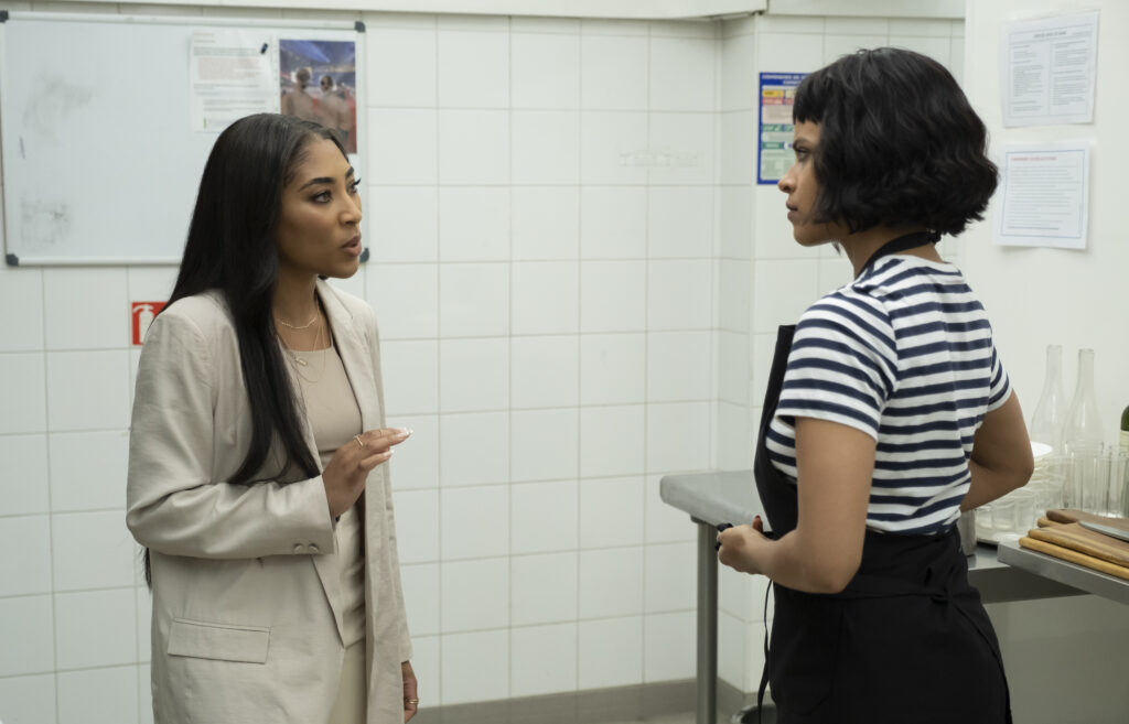 Adriyan Rae and Zazie Beetz in Donald Glover's FX surreal comedy-drama series, Atlanta, Season 3 Episode 10