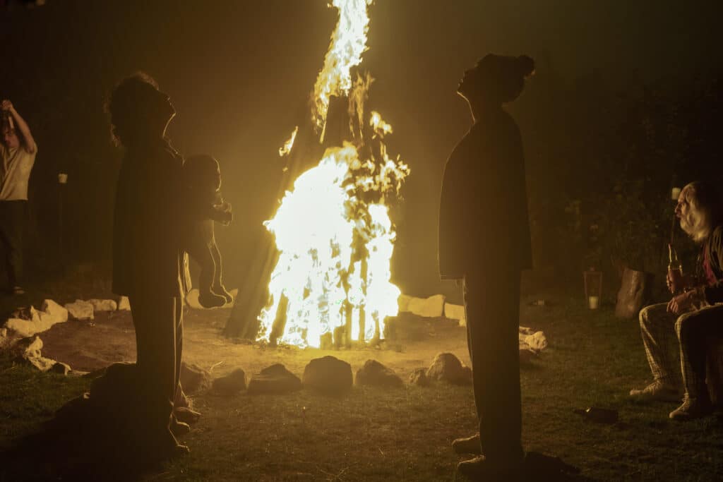 Amira Ghazalla, Albie Pascal Hills and Arthur Levi Hills, and Michelle de Swarte in HBO and Sky's The Baby Episode Four