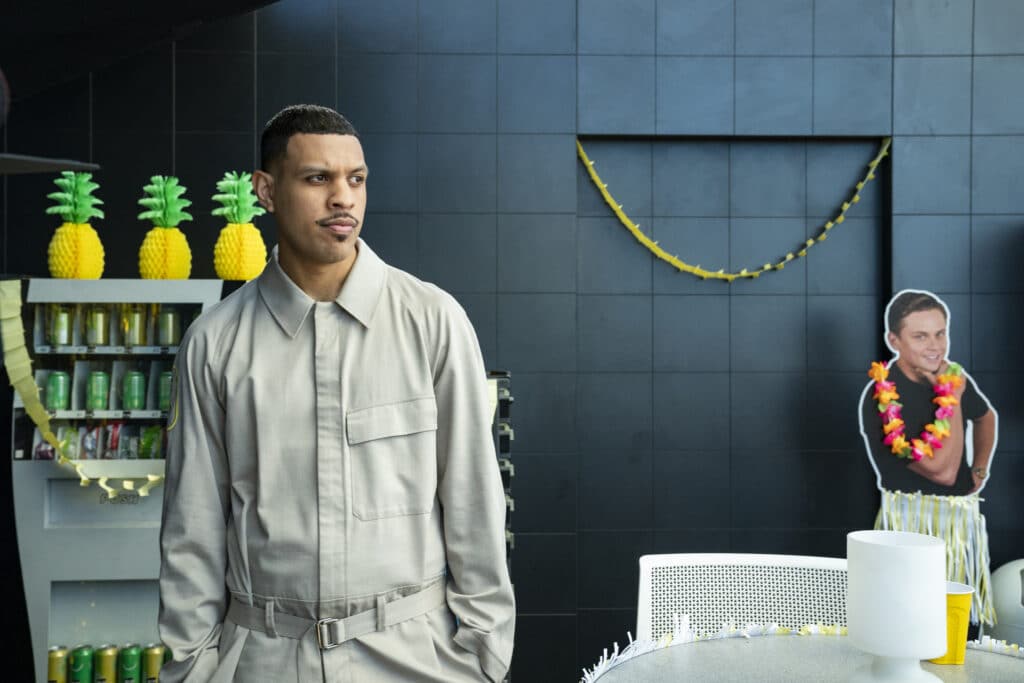 Sarunas J. Jackson in Alissa Nutting, Dean Bakopoulos, Patrick Somerville, and Christina Lee's HBO Max dark comedy series, Made for Love, Season 2 Episode 4