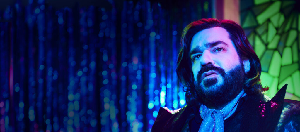 Matt Berry in a gallery image for Jemaine Clement's hit FX comedy-horror fantasy mockumentary series, What We Do in the Shadows, Season 4