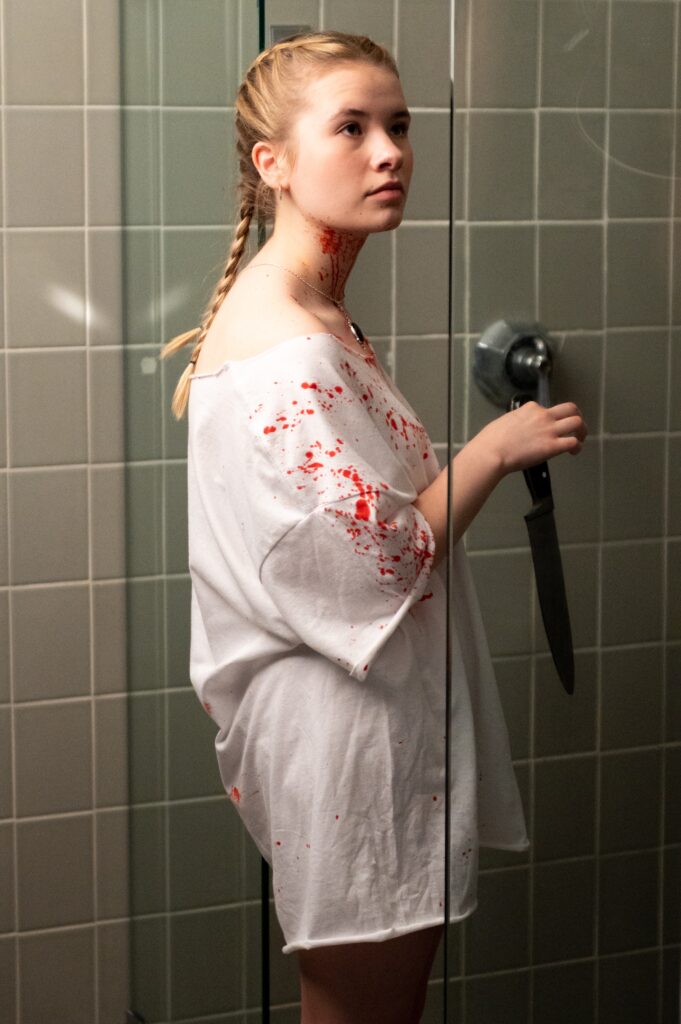 Carleigh Johnston in Francesca Scorsese's Tribeca horror thriller short film, Crimson Ties