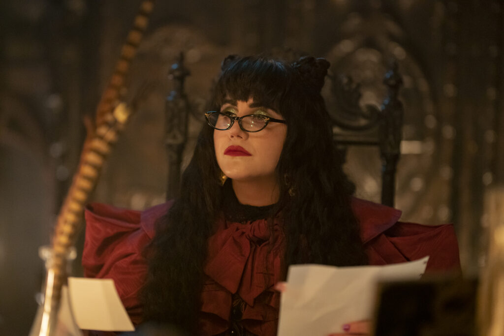 Natasia Demetriou in Jemaine Clement's hit FX comedy-horror fantasy mockumentary series, What We Do in the Shadows Season 4 Episode 5