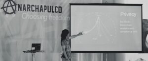 A presentation at Anarchapulco in HBO's The Anarchists Episode 2, a documentary falsely defining anarchy and anarchism