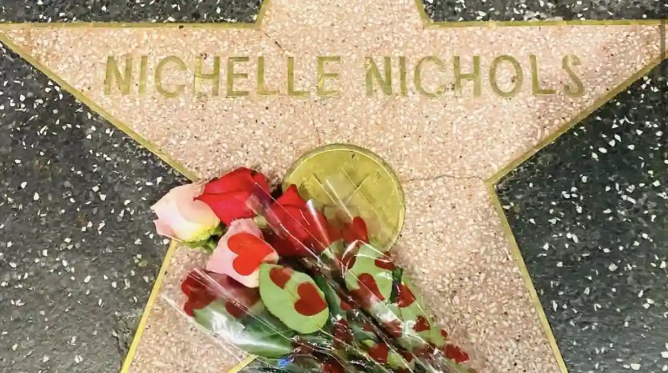 Nichelle Nichols and her star on the Hollywood walk of fame
