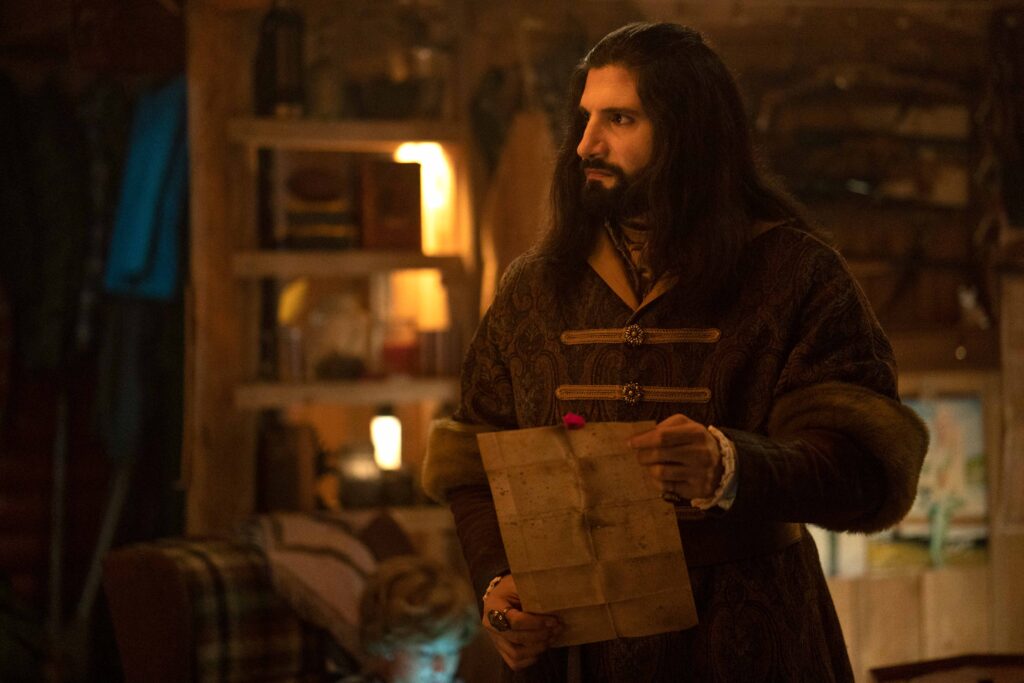 Kayvan Novak in Jemaine Clement's hit FX comedy-horror fantasy mockumentary series, What We Do in the Shadows Season 4 Episode 7