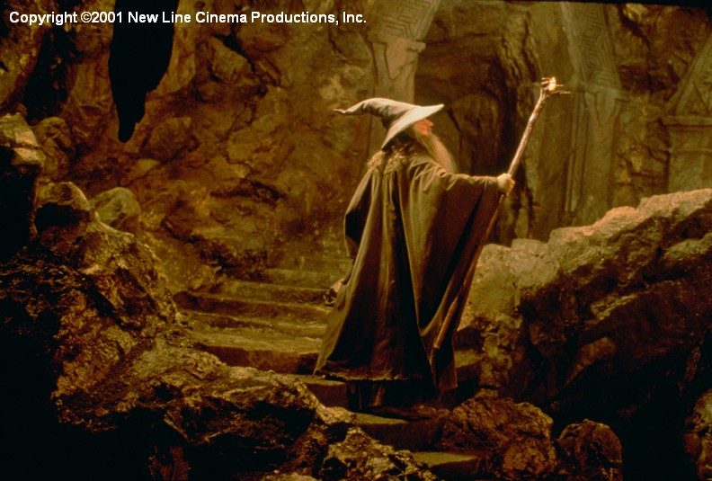 Gandalf entering the Mines of Moria in The Lord of the Rings: The Fellowship of the Ring 2001