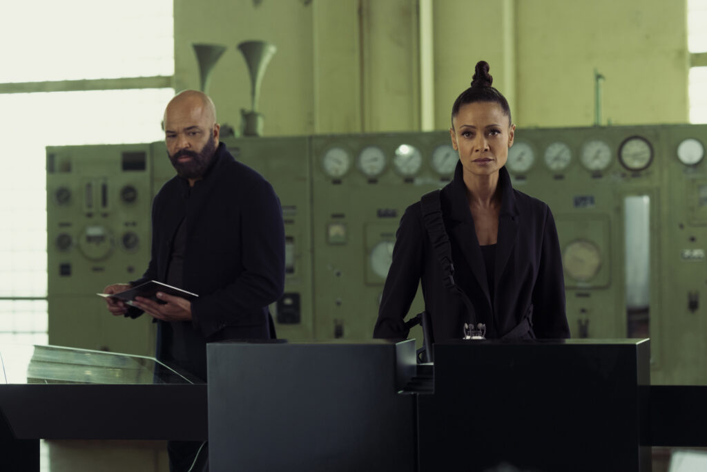 Jeffrey Wright and Thandiwe Newton in Jonathan Nolan and Lisa Joy's hit HBO dystopian science-fiction drama series, Westworld Season 4 Episode 7