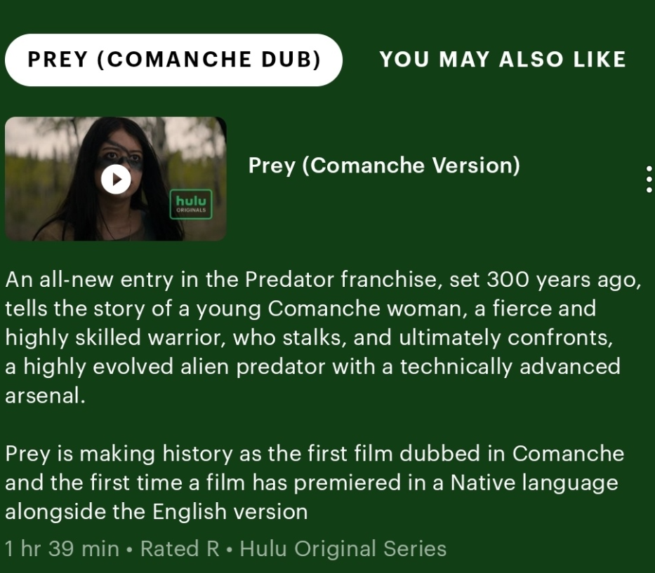 Prey is making history for Comanches and all indigenous people.
