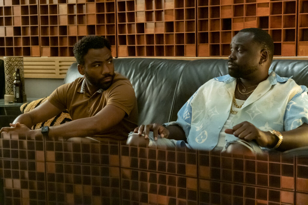 Donald Glover and Brian Tyree Henry in Donald Glover's FX surreal comedy-drama series, Atlanta, Season 4 Episode 4