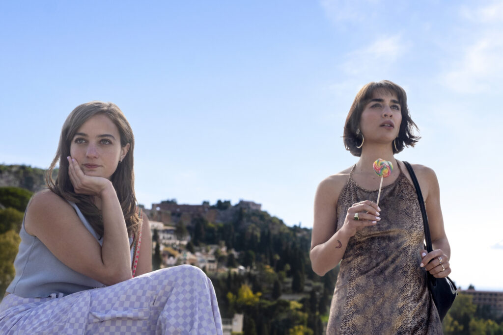 Beatrice Grannò and Simona Tabasco in Mike White's HBO comedy-drama satire anthology series, The White Lotus Season 2 Episode 1