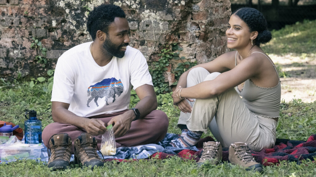 Donald Glover and Zazie Beetz in Donald Glover's FX surreal comedy-drama series, Atlanta, Season 4 Episode 7