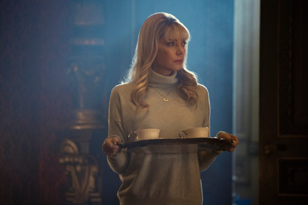 Riki Lindhome in Alfred Gough and Miles Millar's Netflix crime comedy supernatural horror series, Wednesday, Season 1 Episode 7