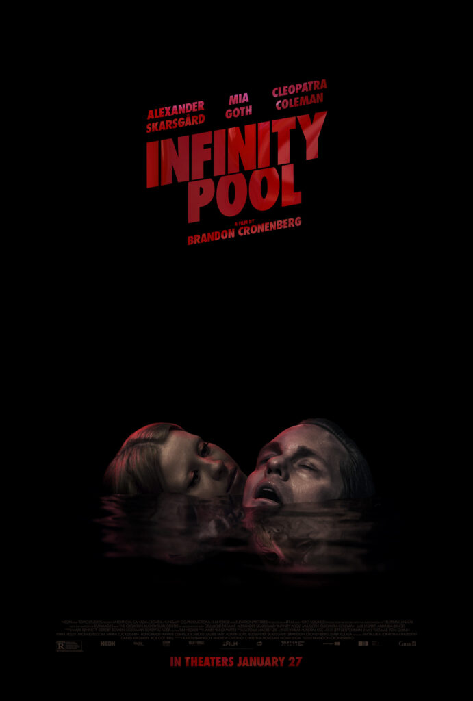 Mia Goth and Alexander Skarsgard in the official poster for Infinity Pool