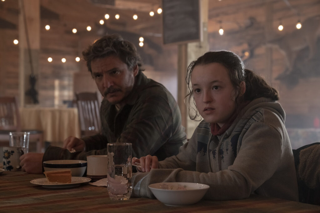 Pedro Pascal and Bella Ramsey in Craig Mazin and Neil Druckmann's post-apocalyptic horror science-fiction action adventure drama adaptation series, The Last of Us, Season 1 Episode 6