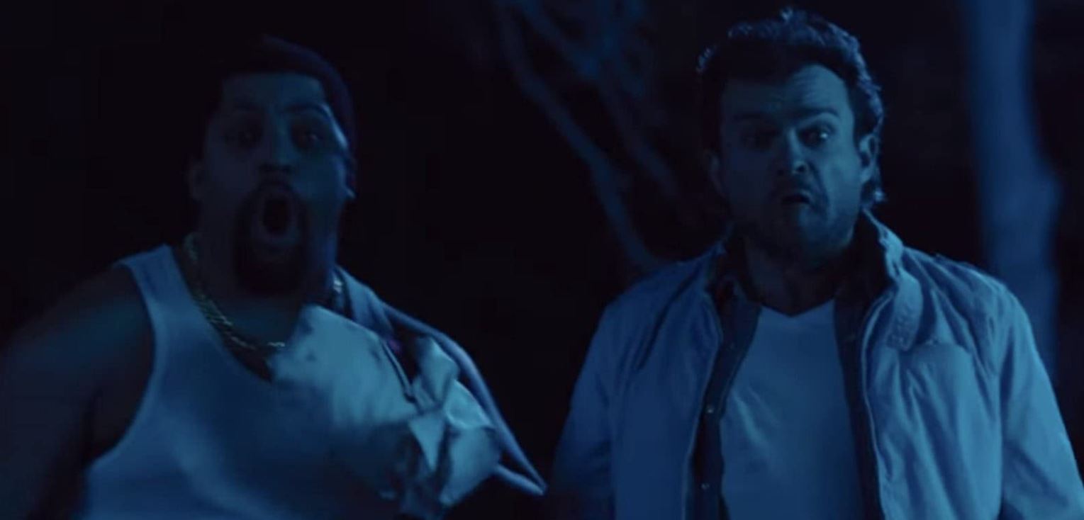 O'Shea Jackson Jr. and Alden Ehrenreich in Elizabeth Banks's comedy horror thriller film, Cocaine Bear