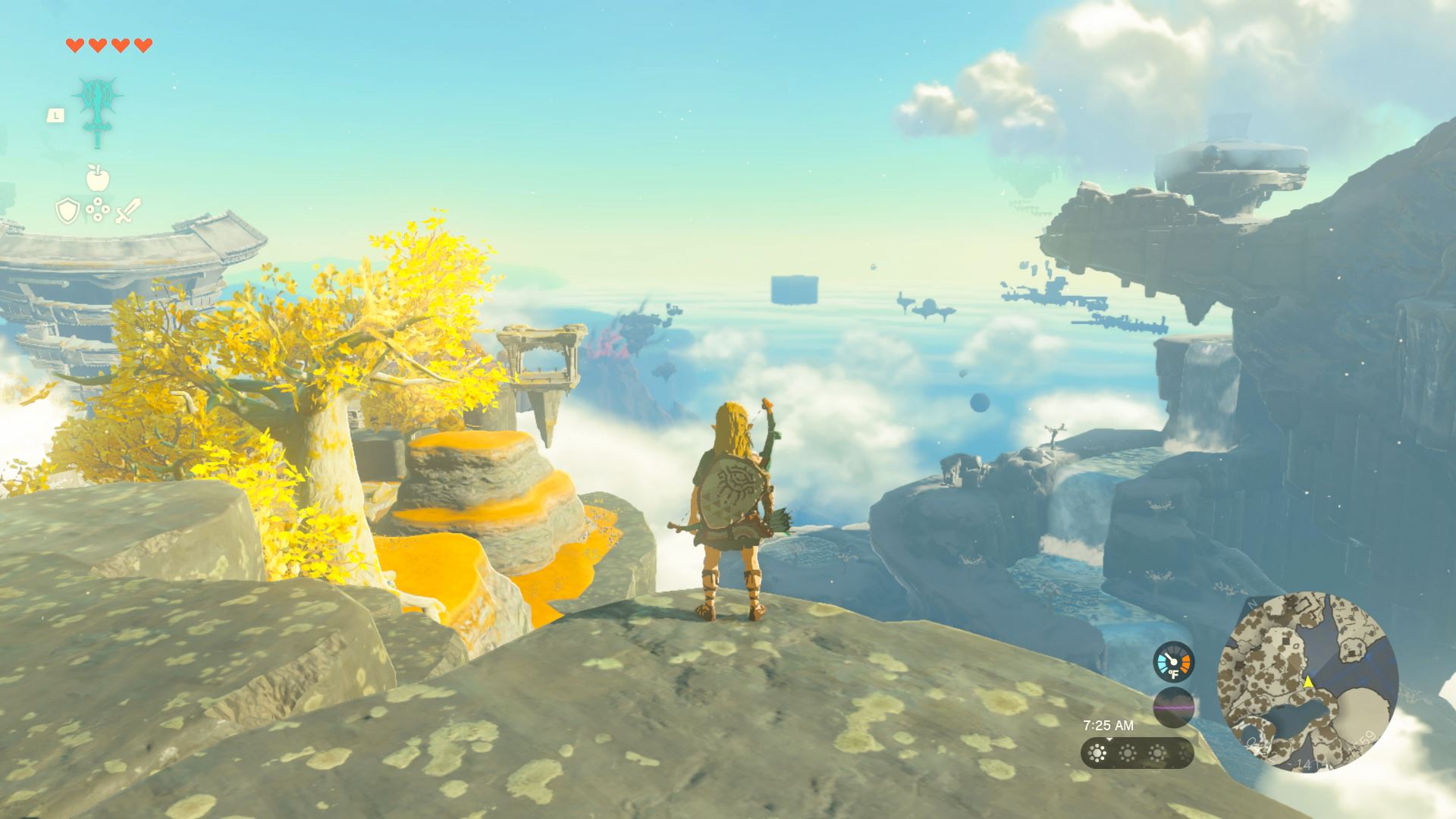 Link on a Sky Island in The Legend of Zelda Tears of the Kingdom