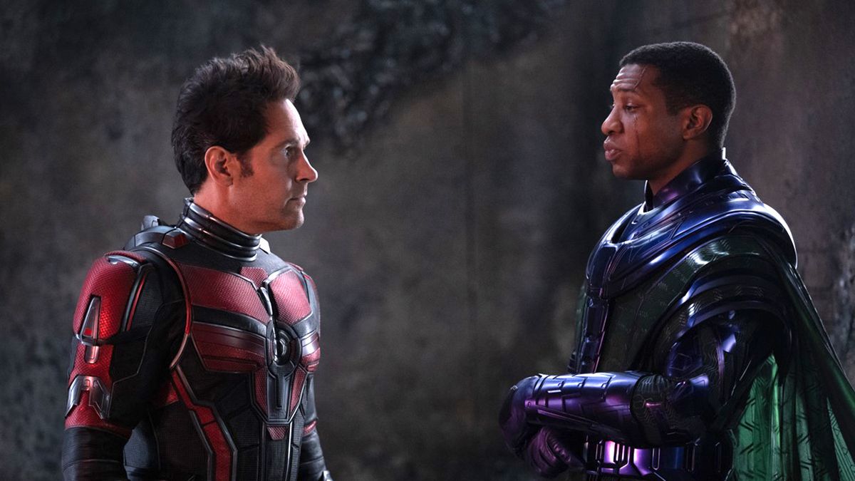 Paul Rudd and Jonathan Majors in Peyton Reed's action adventure comedy comic book film, Ant Man and the Wasp Quantumania