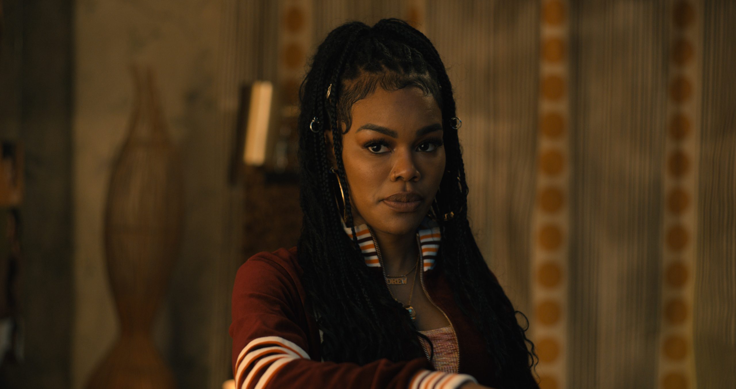 Teyana Taylor in Calmatic's Hulu sports comedy-drama film, White Men Can't Jump