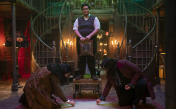 Kayvan Novak, Harvey Guillen, and Matt Berry in FX Networks' What We Do in the Shadows Season 5 Episode 3