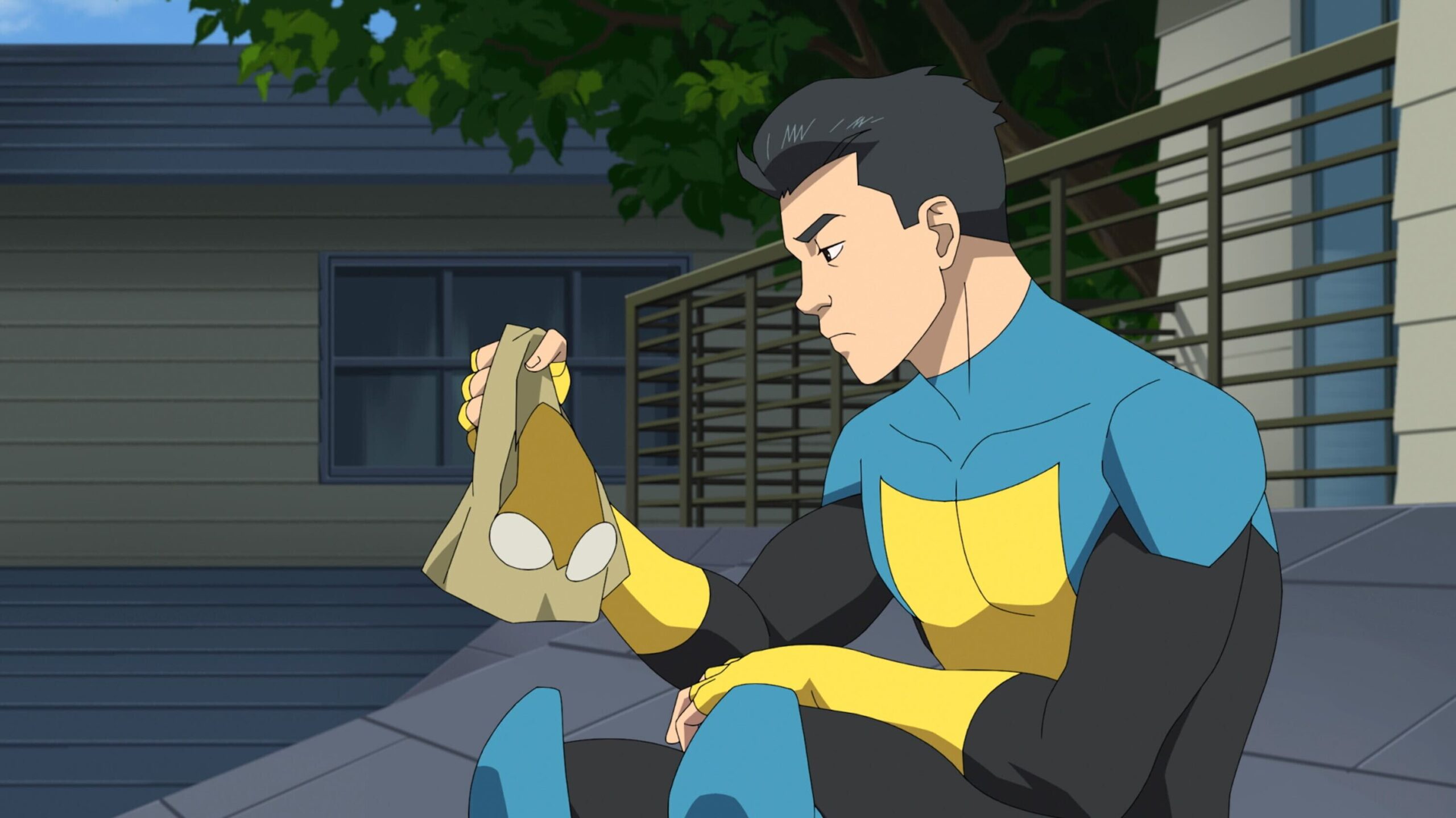 Steven Yeun as Mark Grayson in Invincible Season 2 Episode 1