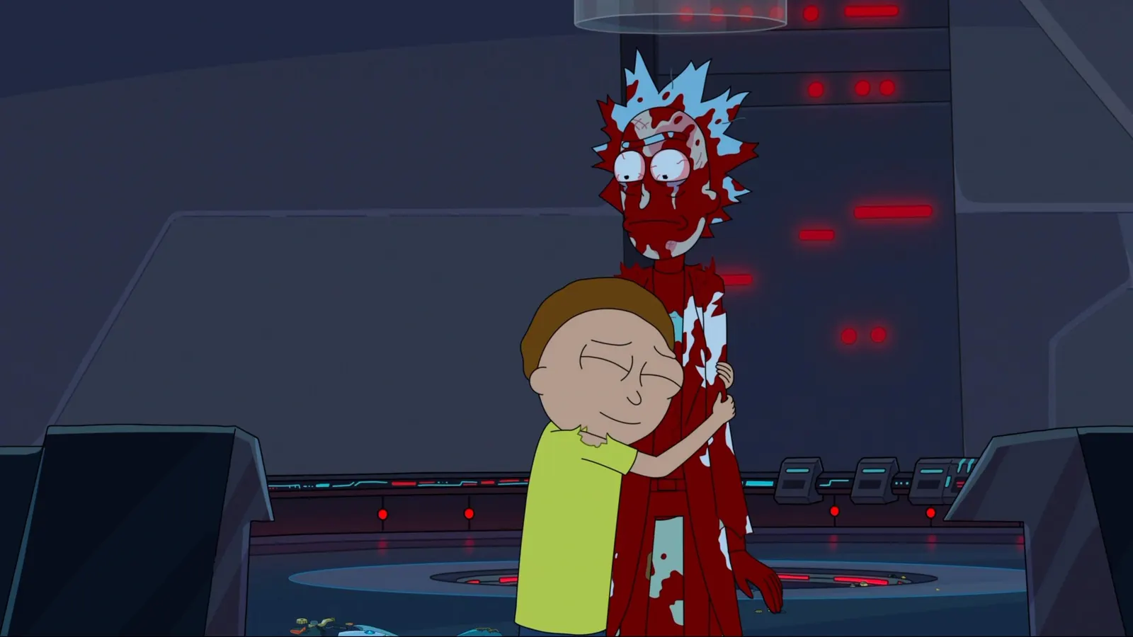 Harry Belden as Morty Smith and Ian Cardoni as Rick Sanchez in Dan Harmon's Rick and Morty Season 7 Episode 5