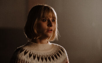 Jane Widdop in Tyler MacIntyre's horror slasher mystery film, It's a Wonderful Knife