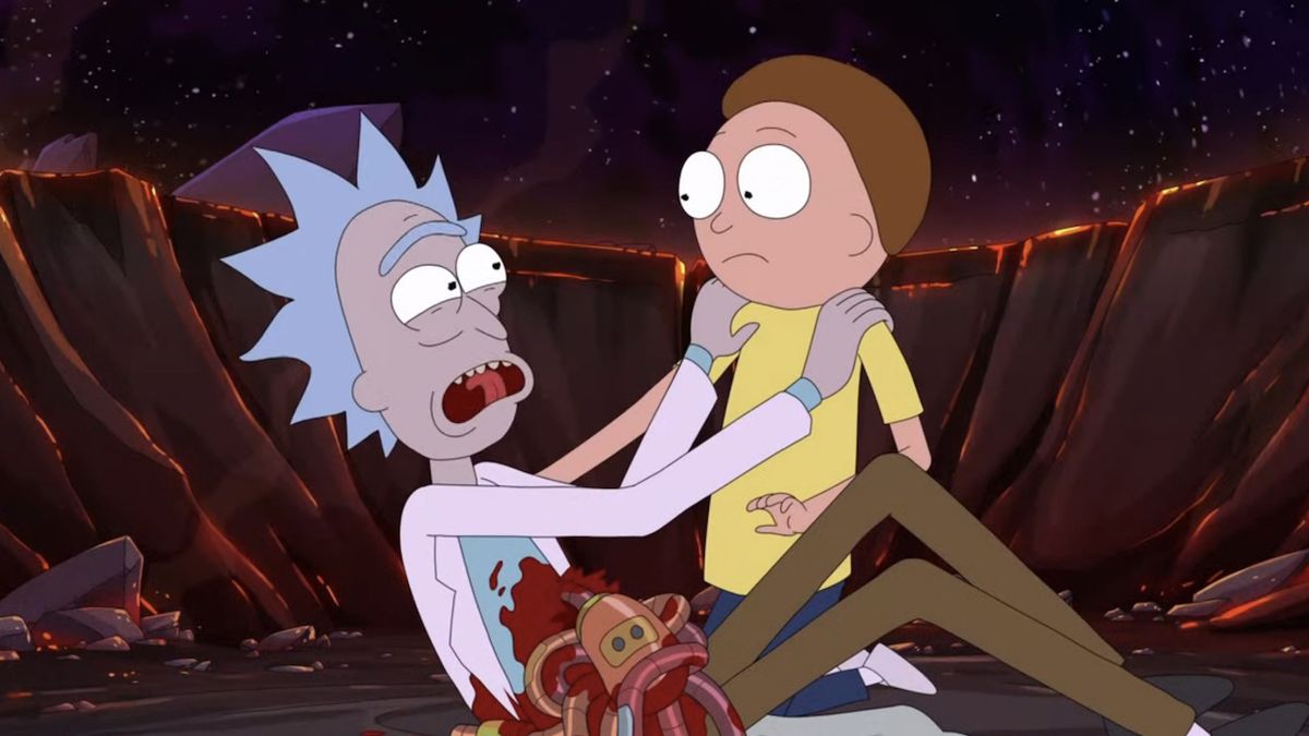 Ian Cardoni as Rick Sanchez and Harry Belden as Morty Smith in Dan Harmon's Rick and Morty Season 7 Episode 6