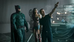 Zack Snyder Ben Affleck and Gal Gadot filming BvS