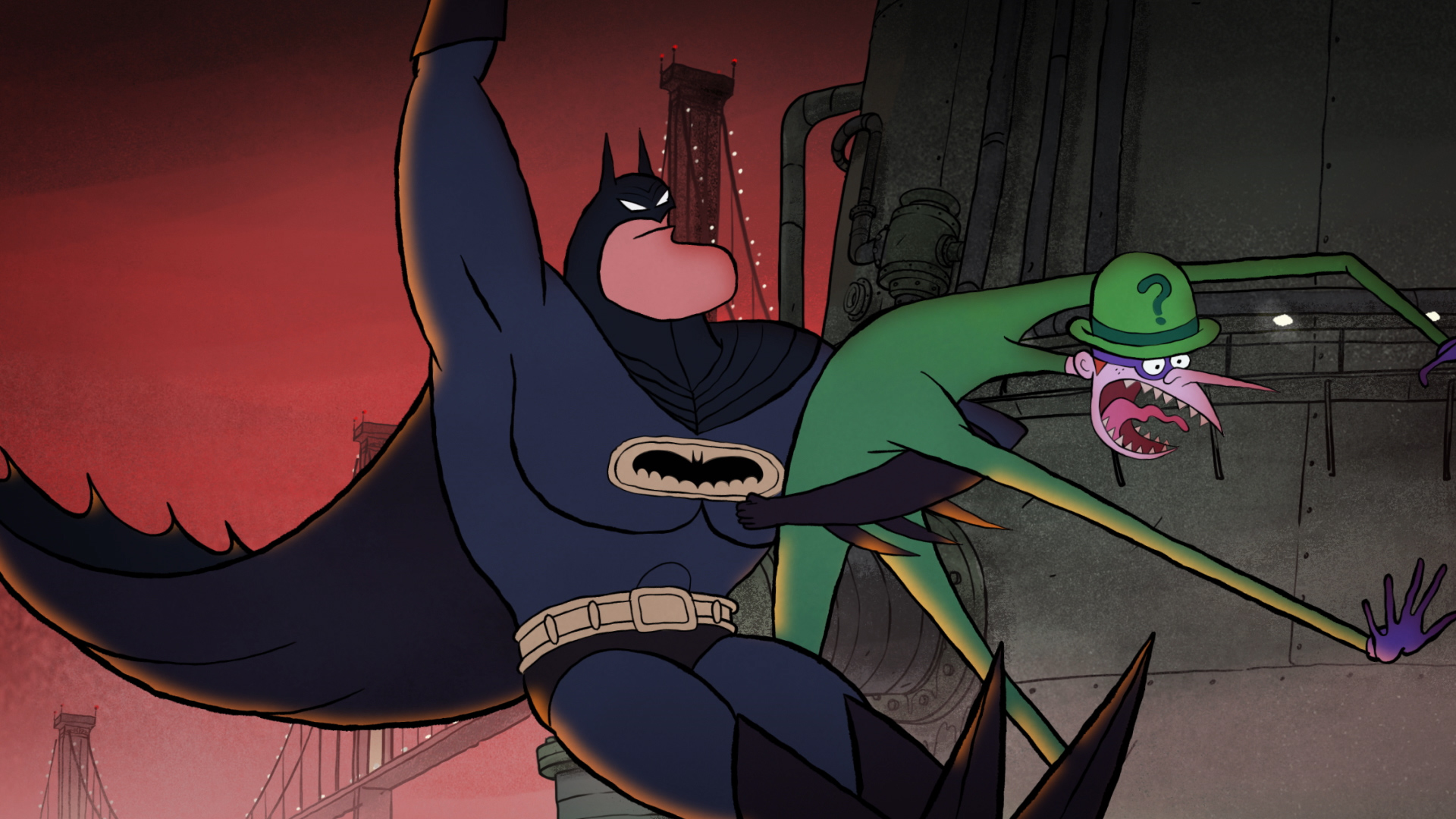 Luke Wilson as Batman in Mike Roth's animated superhero comedy film, Merry Little Batman