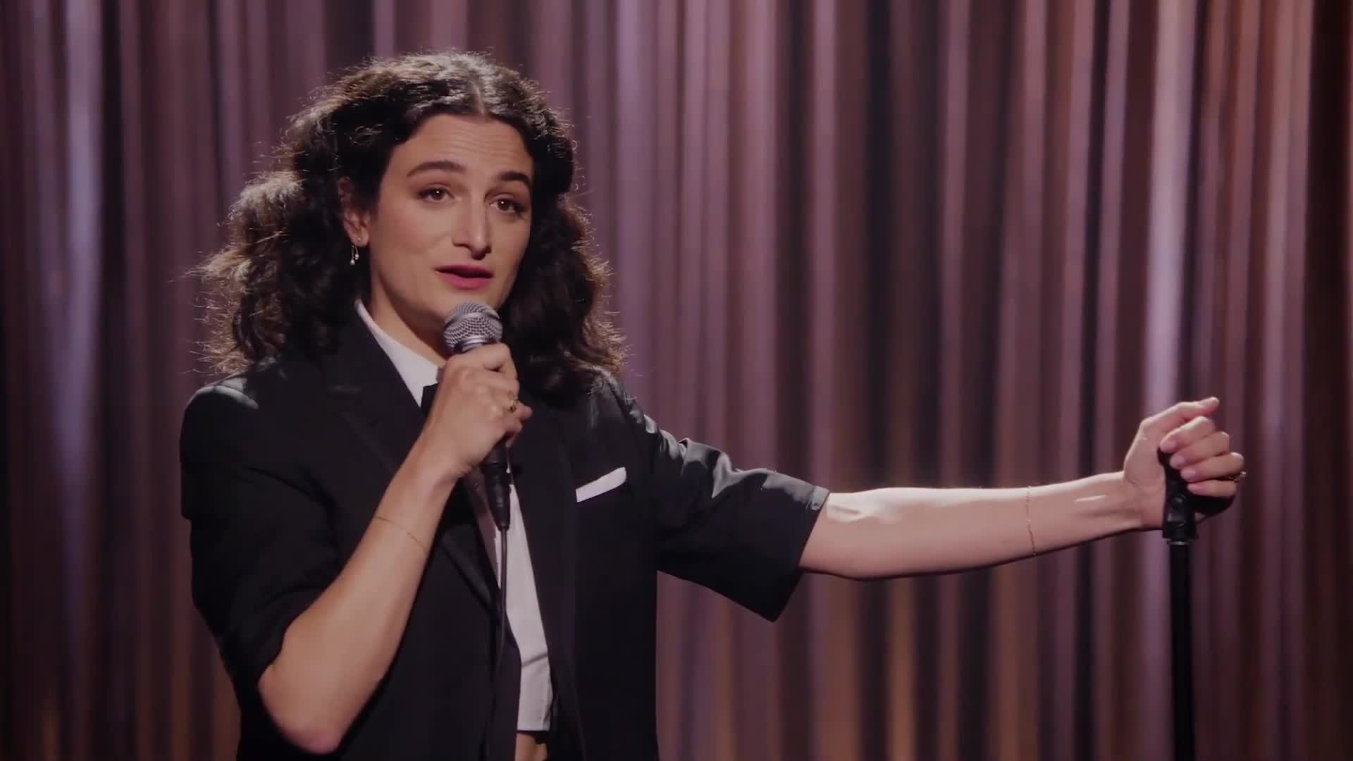 Jenny Slate in her A24 and Amazon Studios stand up comedy special, Seasoned Professional