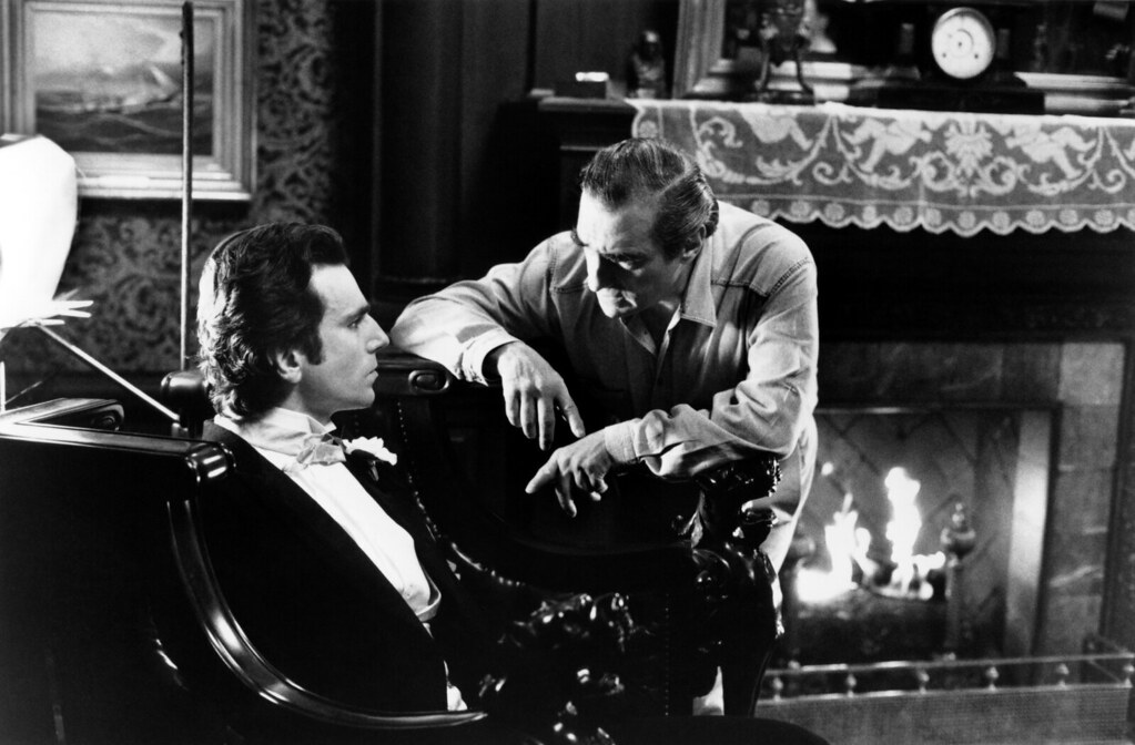 Martin Scorsese speaking to Daniel Day-Lewis. 