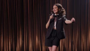 Jenny Slate in her A24 and Amazon Studios stand up comedy special, Seasoned Professional