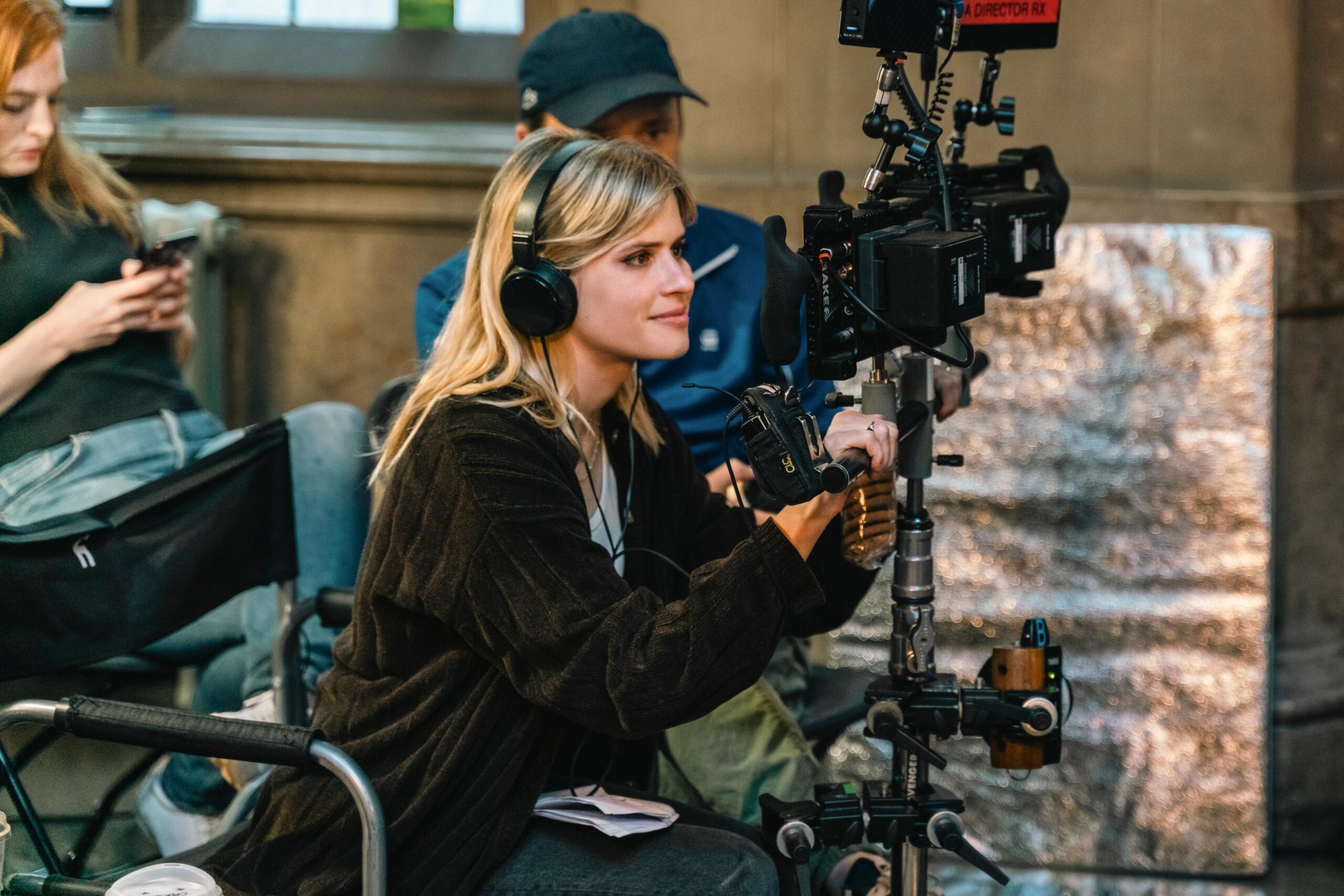 Carlson Young behind the scenes of her Prime Video romantic comedy, Upgraded