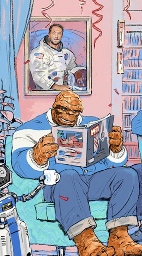 Ebon Moss-Bachrach as Benjamin Ben Grimm/ The Thing in the first concept art at Marvel Studios' The Fantastic Four